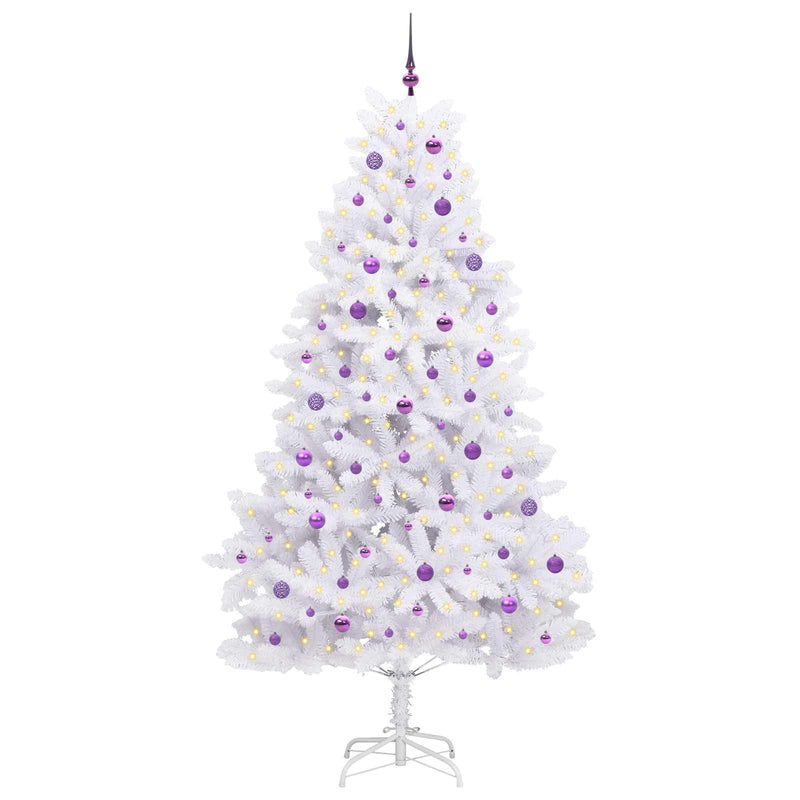 Load image into Gallery viewer, Vidaxl kunstmatige inklapbare kerstboom wit 240 cm pvc en staal
