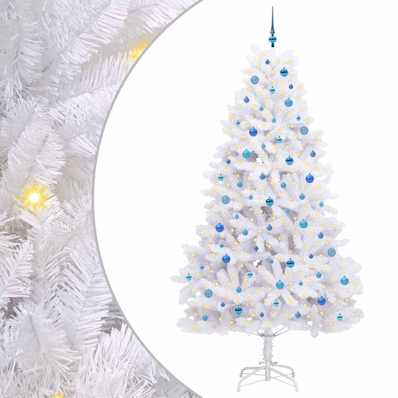 Load image into Gallery viewer, Vidaxl kunstmatige inklapbare kerstboom wit 240 cm pvc en staal
