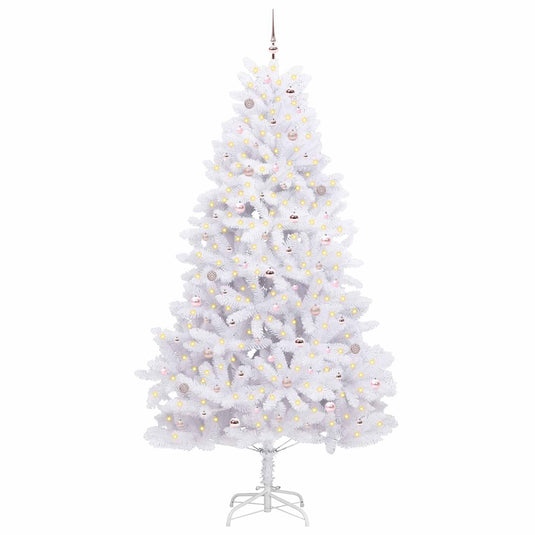 Vidaxl kunstmatige inklapbare kerstboom wit 270 cm pvc en staal