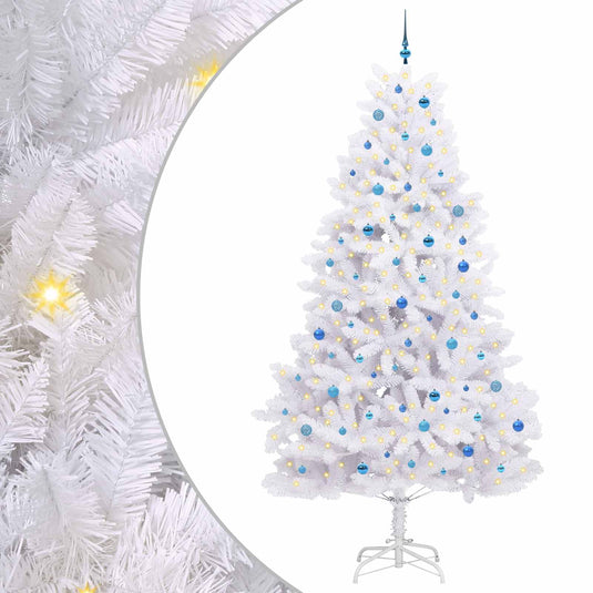 Vidaxl kunstmatige inklapbare kerstboom wit 270 cm pvc en staal