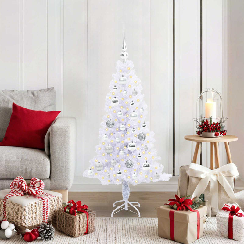 Load image into Gallery viewer, Vidaxl kunstkerstboom met 150 led wit 120 cm pvc en staal
