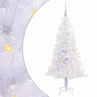 Vidaxl kunstkerstboom met 150 led wit 150 cm pvc en staal