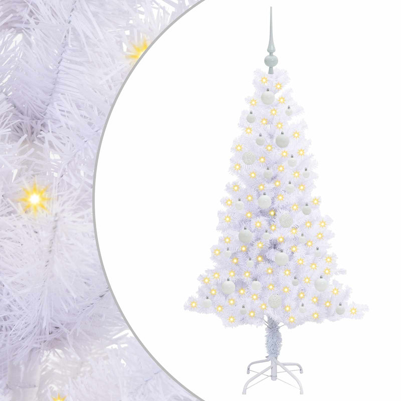 Load image into Gallery viewer, Vidaxl kunstkerstboom met 150 led wit 150 cm pvc en staal
