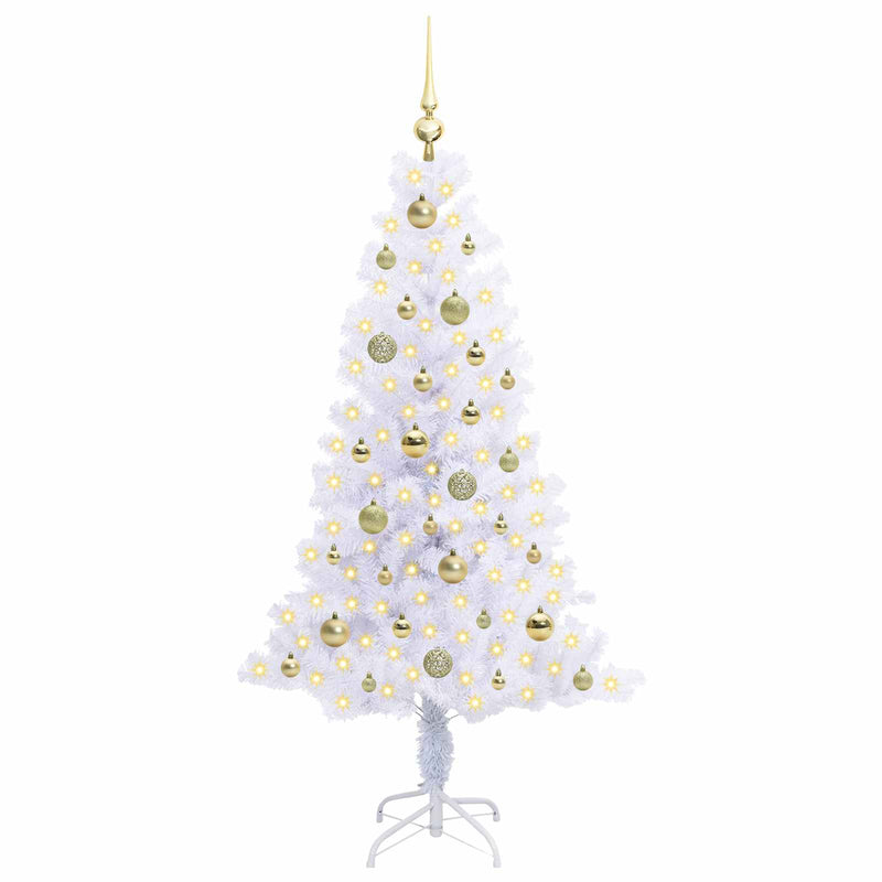 Load image into Gallery viewer, Vidaxl kunstkerstboom met 150 led wit 150 cm pvc en staal
