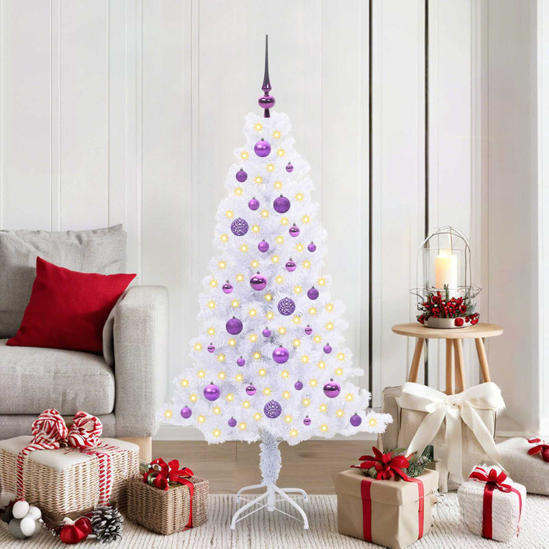 Load image into Gallery viewer, Vidaxl kunstkerstboom met 150 led wit 150 cm pvc en staal
