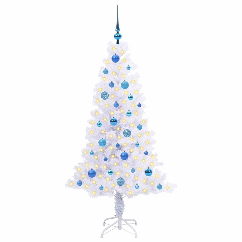 Load image into Gallery viewer, Vidaxl kunstkerstboom met 150 led wit 150 cm pvc en staal
