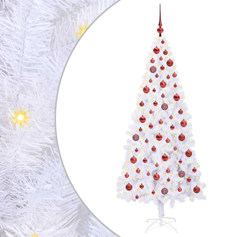 Load image into Gallery viewer, Vidaxl kunstkerstboom met 300 led wit 180 cm pvc en staal
