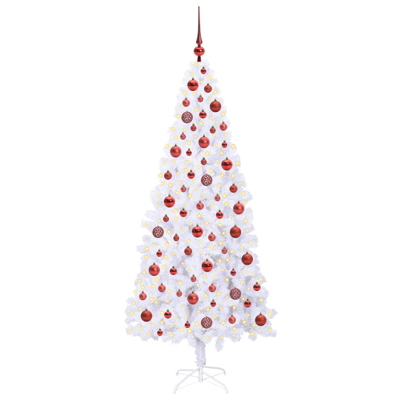 Load image into Gallery viewer, Vidaxl kunstkerstboom met 300 led wit 180 cm pvc en staal
