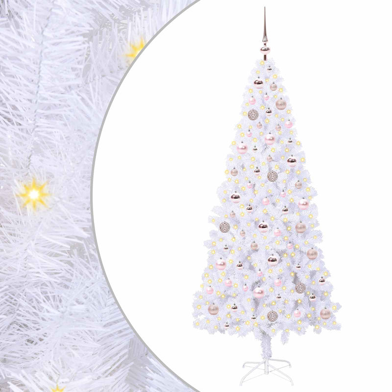 Load image into Gallery viewer, Vidaxl kunstkerstboom met 300 led wit 180 cm pvc en staal
