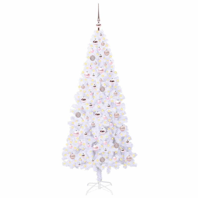 Load image into Gallery viewer, Vidaxl kunstkerstboom met 300 led wit 180 cm pvc en staal
