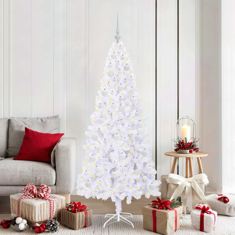 Load image into Gallery viewer, Vidaxl kunstkerstboom met 300 led wit 180 cm pvc en staal
