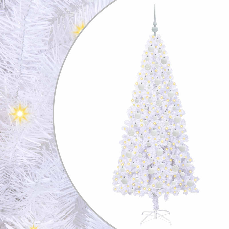 Load image into Gallery viewer, Vidaxl kunstkerstboom met 300 led wit 180 cm pvc en staal
