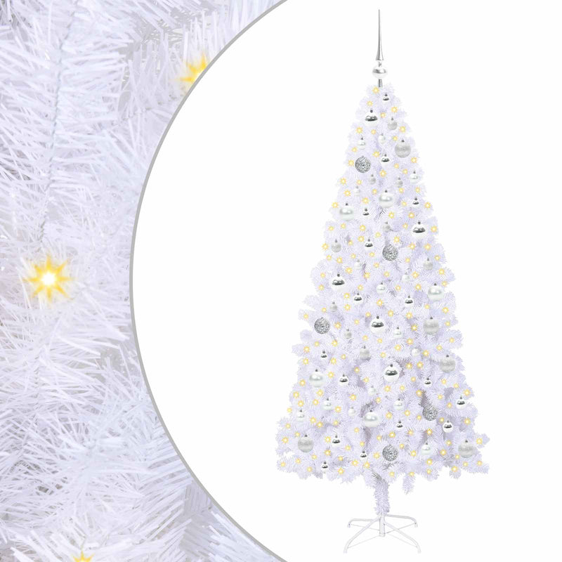 Load image into Gallery viewer, Vidaxl kunstkerstboom met 300 led wit 180 cm pvc en staal

