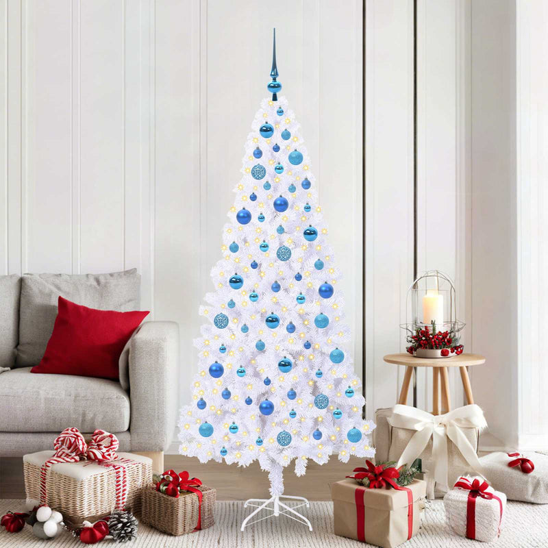 Load image into Gallery viewer, Vidaxl kunstkerstboom met 300 led wit 180 cm pvc en staal
