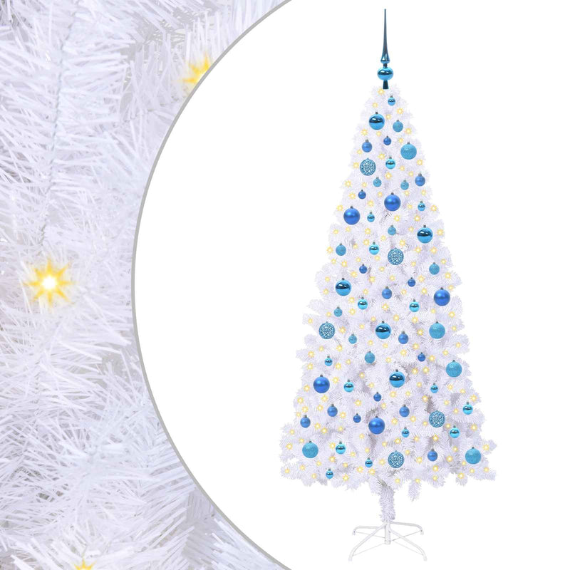 Load image into Gallery viewer, Vidaxl kunstkerstboom met 300 led wit 180 cm pvc en staal
