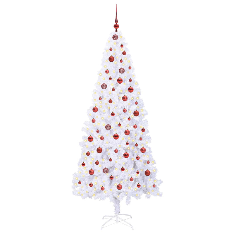 Load image into Gallery viewer, Vidaxl kunstkerstboom met 300 led wit 210 cm pvc en staal

