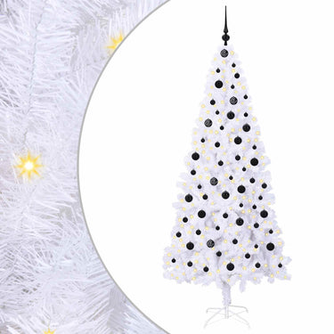 Vidaxl kunstkerstboom met 300 led wit 210 cm pvc en staal