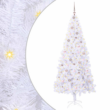 Vidaxl kunstkerstboom met 300 led wit 210 cm pvc en staal