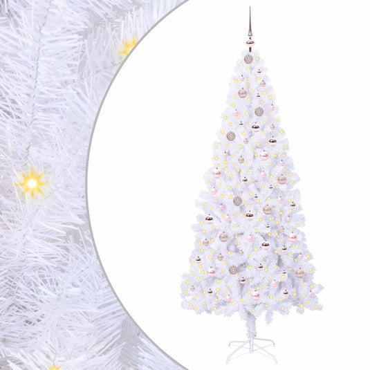Vidaxl kunstkerstboom met 300 led wit 210 cm pvc en staal