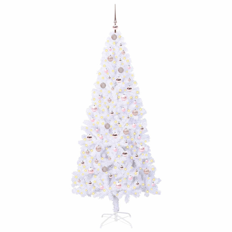 Load image into Gallery viewer, Vidaxl kunstkerstboom met 300 led wit 210 cm pvc en staal
