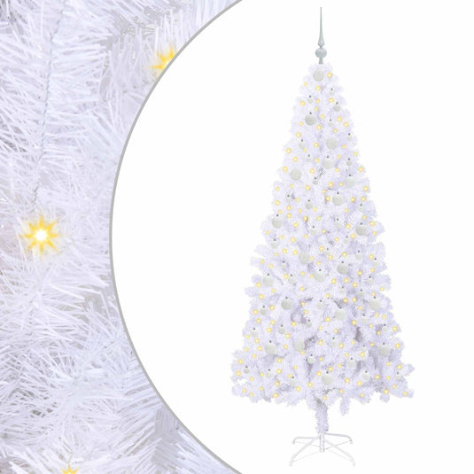 Vidaxl kunstkerstboom met 300 led wit 210 cm pvc en staal
