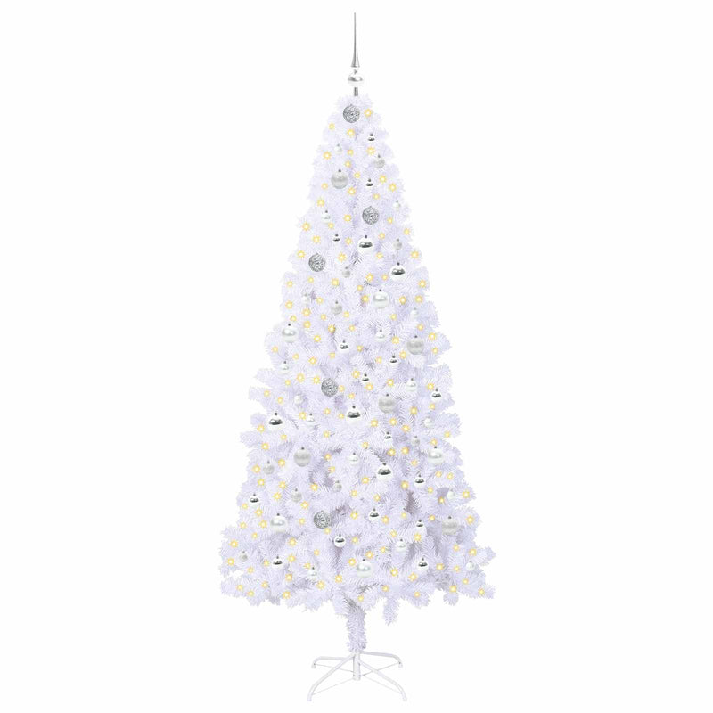 Load image into Gallery viewer, Vidaxl kunstkerstboom met 300 led wit 210 cm pvc en staal
