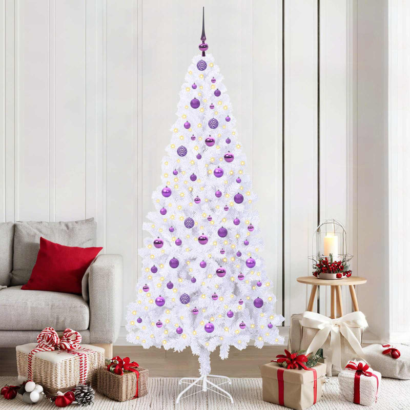 Load image into Gallery viewer, Vidaxl kunstkerstboom met 300 led wit 210 cm pvc en staal
