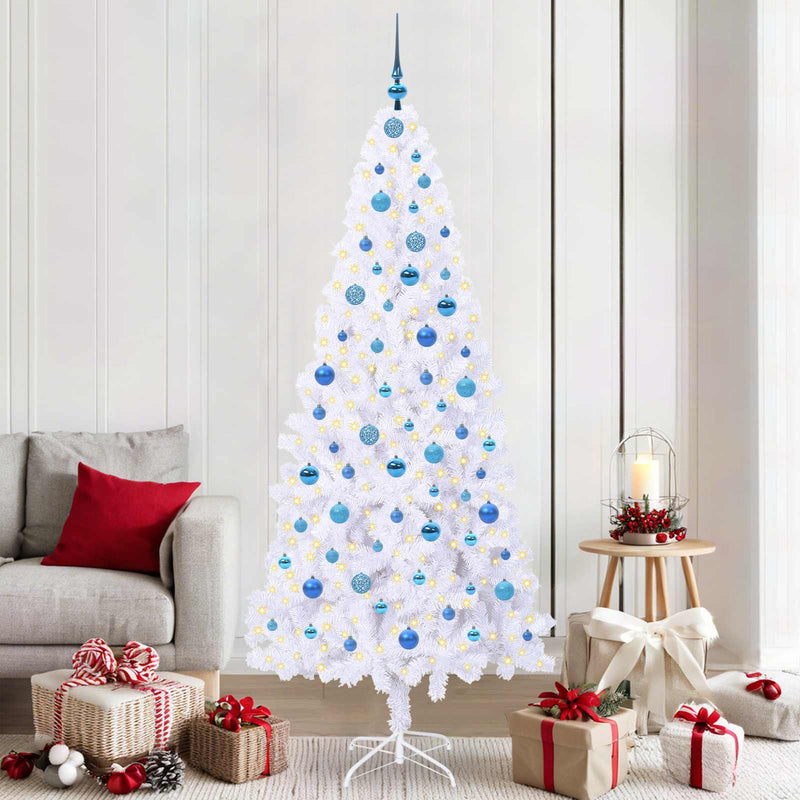 Load image into Gallery viewer, Vidaxl kunstkerstboom met 300 led wit 210 cm pvc en staal

