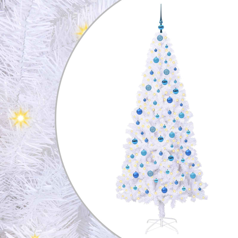 Load image into Gallery viewer, Vidaxl kunstkerstboom met 300 led wit 210 cm pvc en staal
