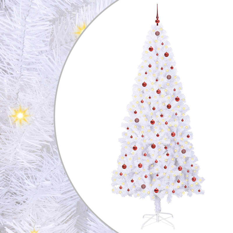 Load image into Gallery viewer, Vidaxl kunstkerstboom met 300 led wit 240 cm pvc en staal
