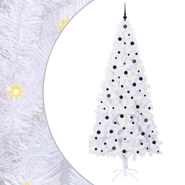 Vidaxl kunstkerstboom met 300 led wit 240 cm pvc en staal