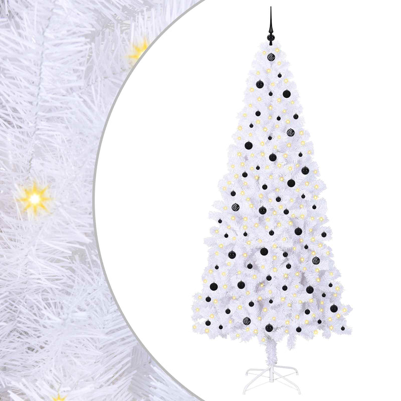 Load image into Gallery viewer, Vidaxl kunstkerstboom met 300 led wit 240 cm pvc en staal
