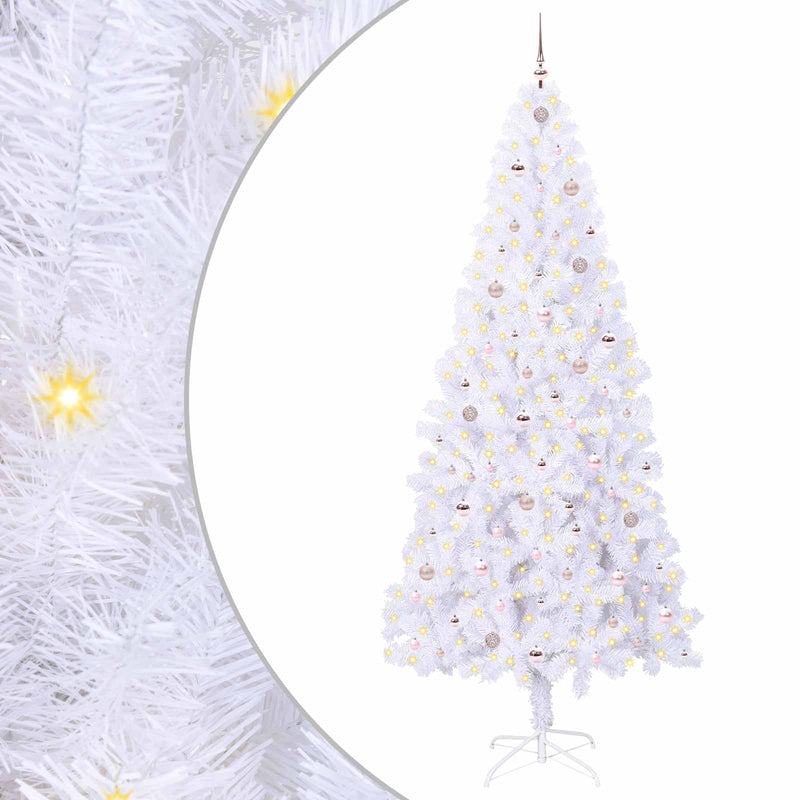 Load image into Gallery viewer, Vidaxl kunstkerstboom met 300 led wit 240 cm pvc en staal

