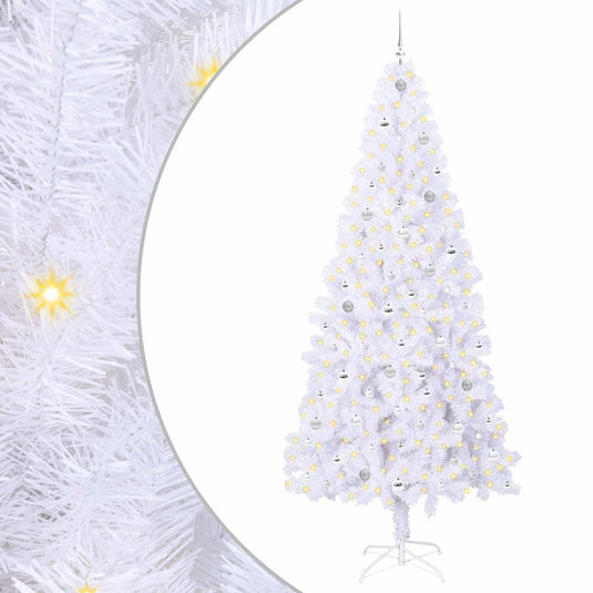 Vidaxl kunstkerstboom met 300 led wit 240 cm pvc en staal
