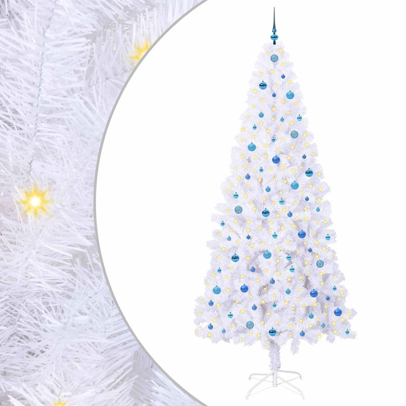 Load image into Gallery viewer, Vidaxl kunstkerstboom met 300 led wit 240 cm pvc en staal
