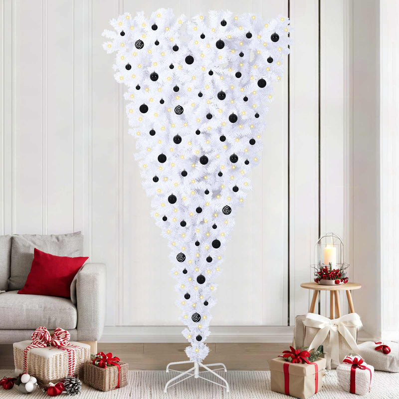 Load image into Gallery viewer, Vidaxl kunstkerstboom met 300 led wit 240 cm pvc en staal
