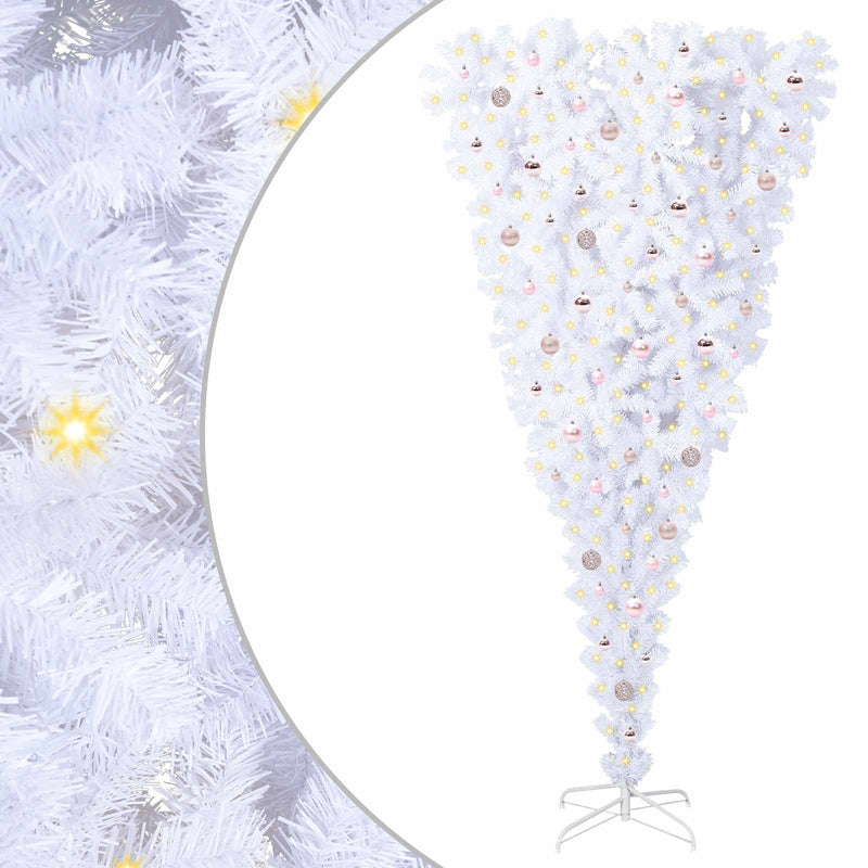 Load image into Gallery viewer, Vidaxl kunstkerstboom met 300 led wit 240 cm pvc en staal

