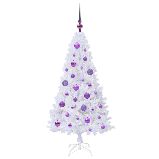 Vidaxl kunstkerstboom met 150 led wit 120 cm pvc en staal