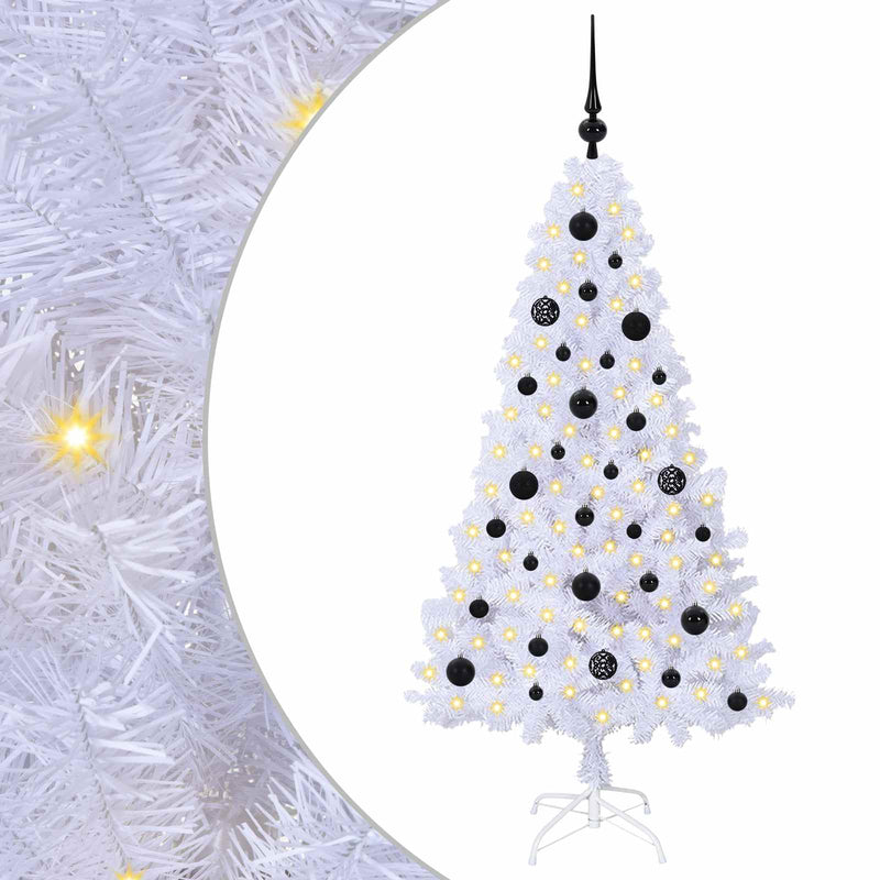 Load image into Gallery viewer, Vidaxl kunstkerstboom met 150 led wit 150 cm pvc en staal
