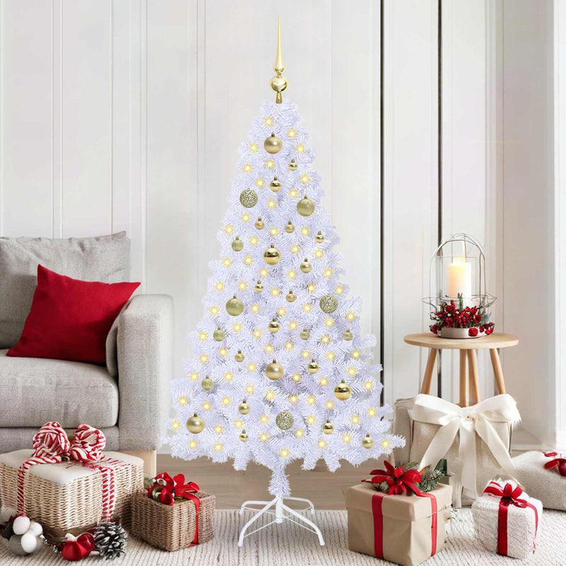 Load image into Gallery viewer, Vidaxl kunstkerstboom met 150 led wit 150 cm pvc en staal
