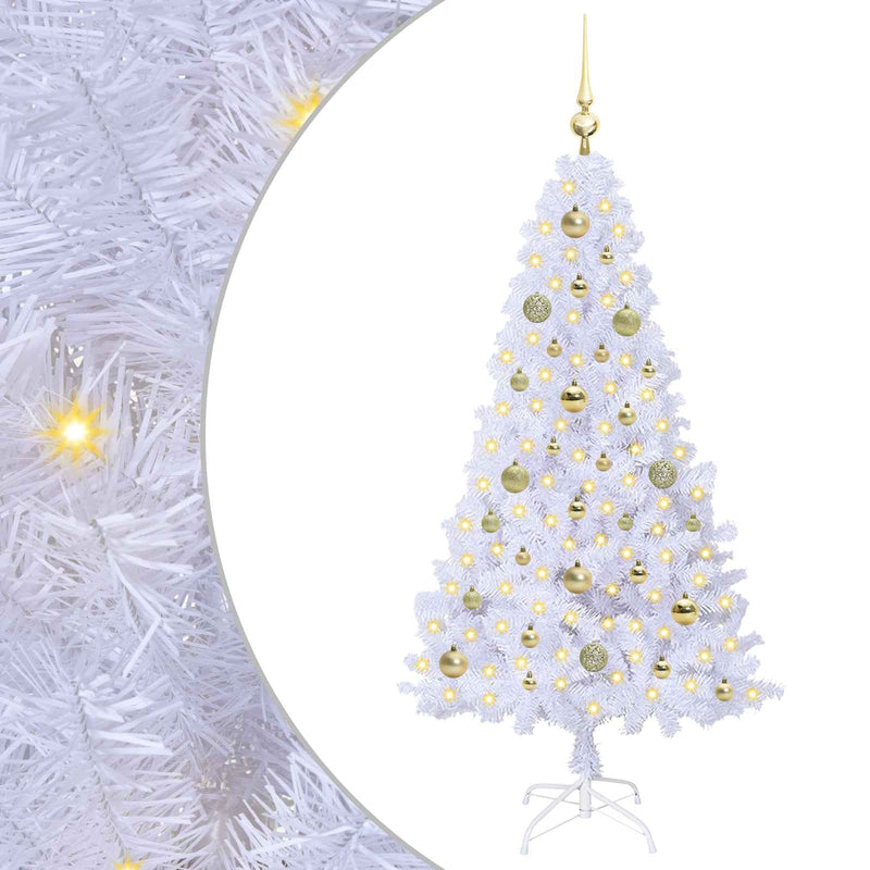 Load image into Gallery viewer, Vidaxl kunstkerstboom met 150 led wit 150 cm pvc en staal
