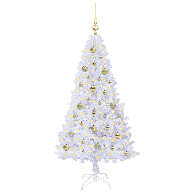 Load image into Gallery viewer, Vidaxl kunstkerstboom met 150 led wit 150 cm pvc en staal
