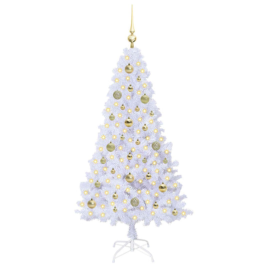 Vidaxl kunstkerstboom met 150 led wit 150 cm pvc en staal