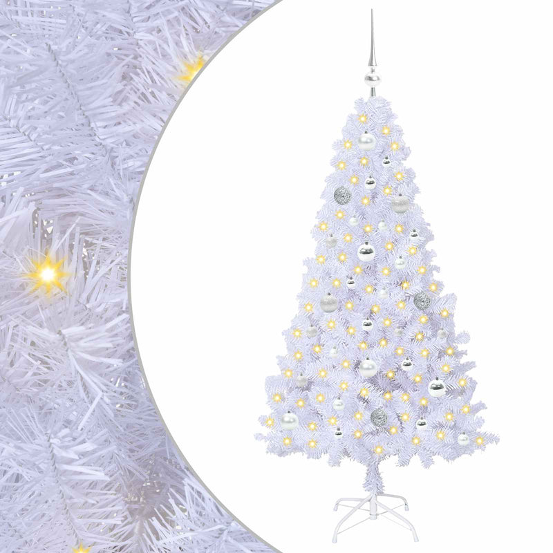 Load image into Gallery viewer, Vidaxl kunstkerstboom met 150 led wit 150 cm pvc en staal
