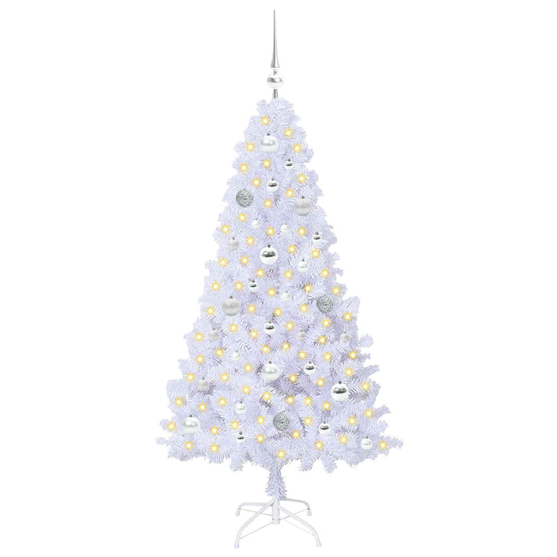 Load image into Gallery viewer, Vidaxl kunstkerstboom met 150 led wit 150 cm pvc en staal
