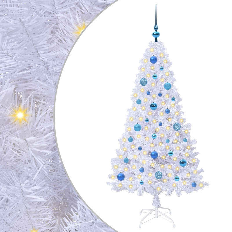 Load image into Gallery viewer, Vidaxl kunstkerstboom met 150 led wit 150 cm pvc en staal
