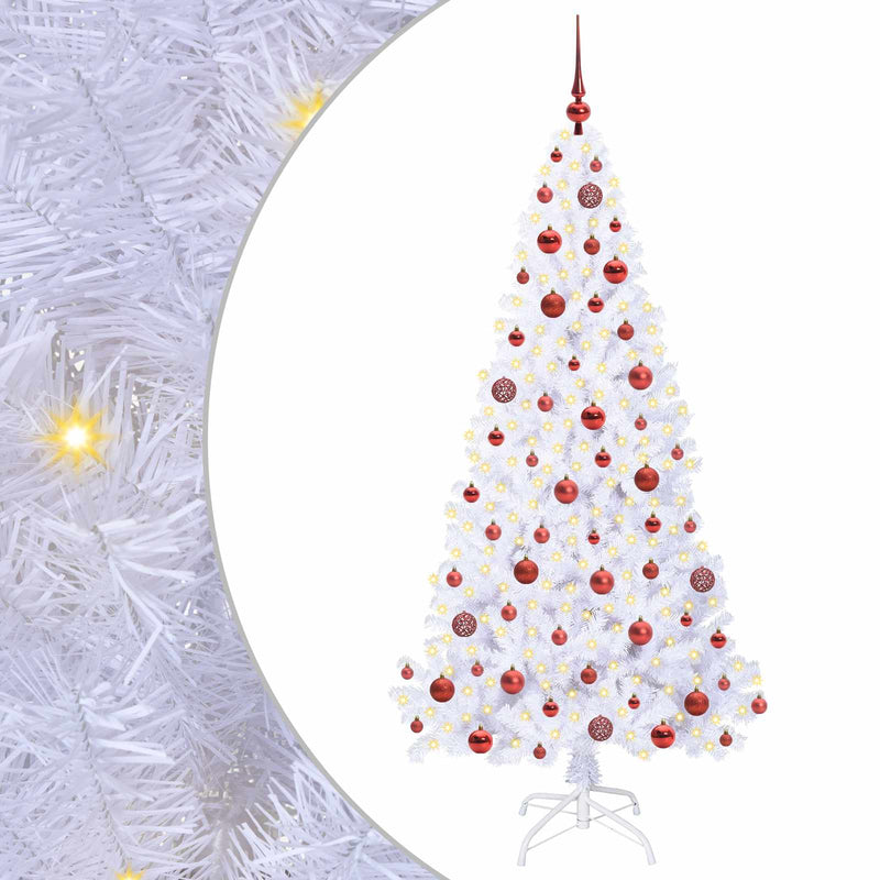 Load image into Gallery viewer, Vidaxl kunstkerstboom met 300 led wit 180 cm pvc en staal
