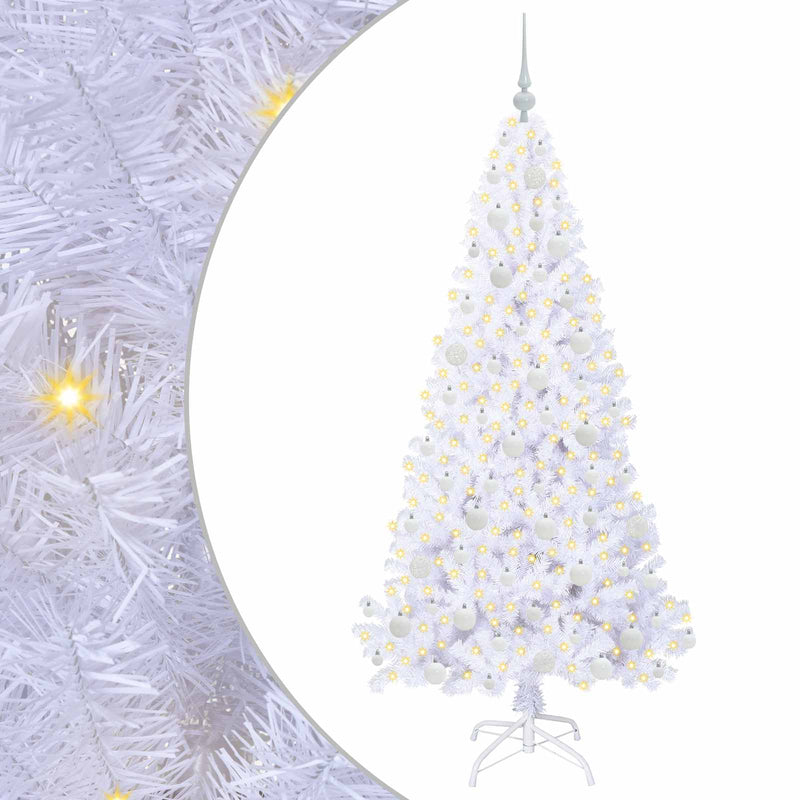 Load image into Gallery viewer, Vidaxl kunstkerstboom met 300 led wit 180 cm pvc en staal
