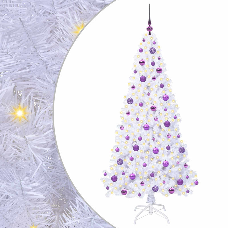 Load image into Gallery viewer, Vidaxl kunstkerstboom met 300 led wit 180 cm pvc en staal
