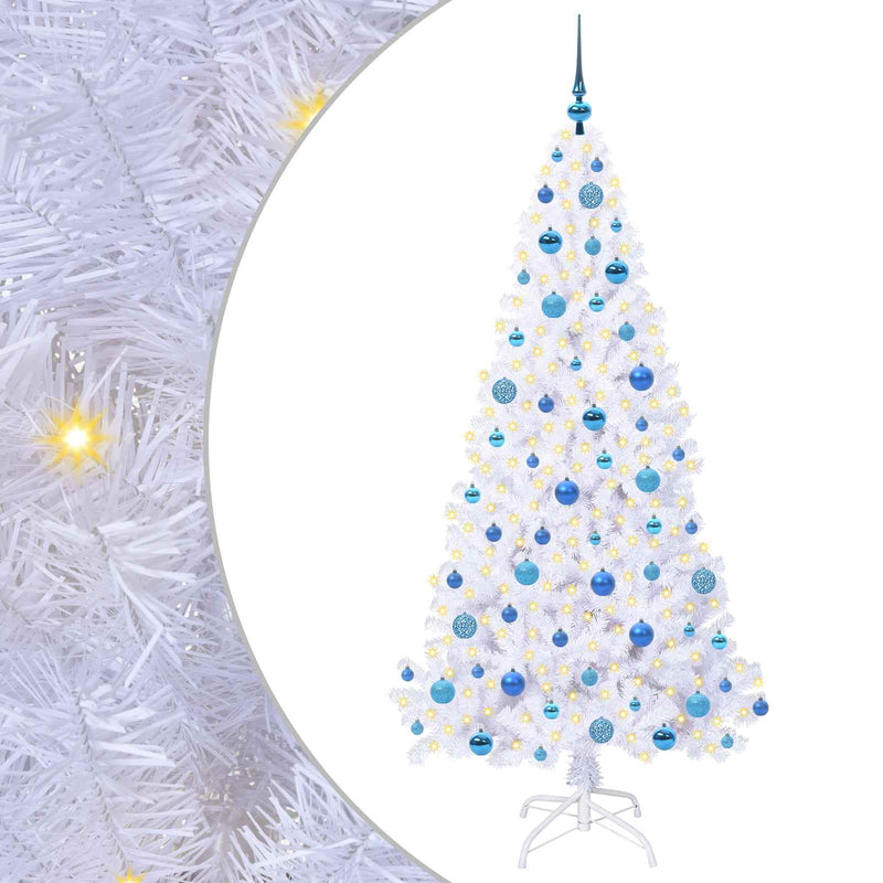 Load image into Gallery viewer, Vidaxl kunstkerstboom met 300 led wit 180 cm pvc en staal
